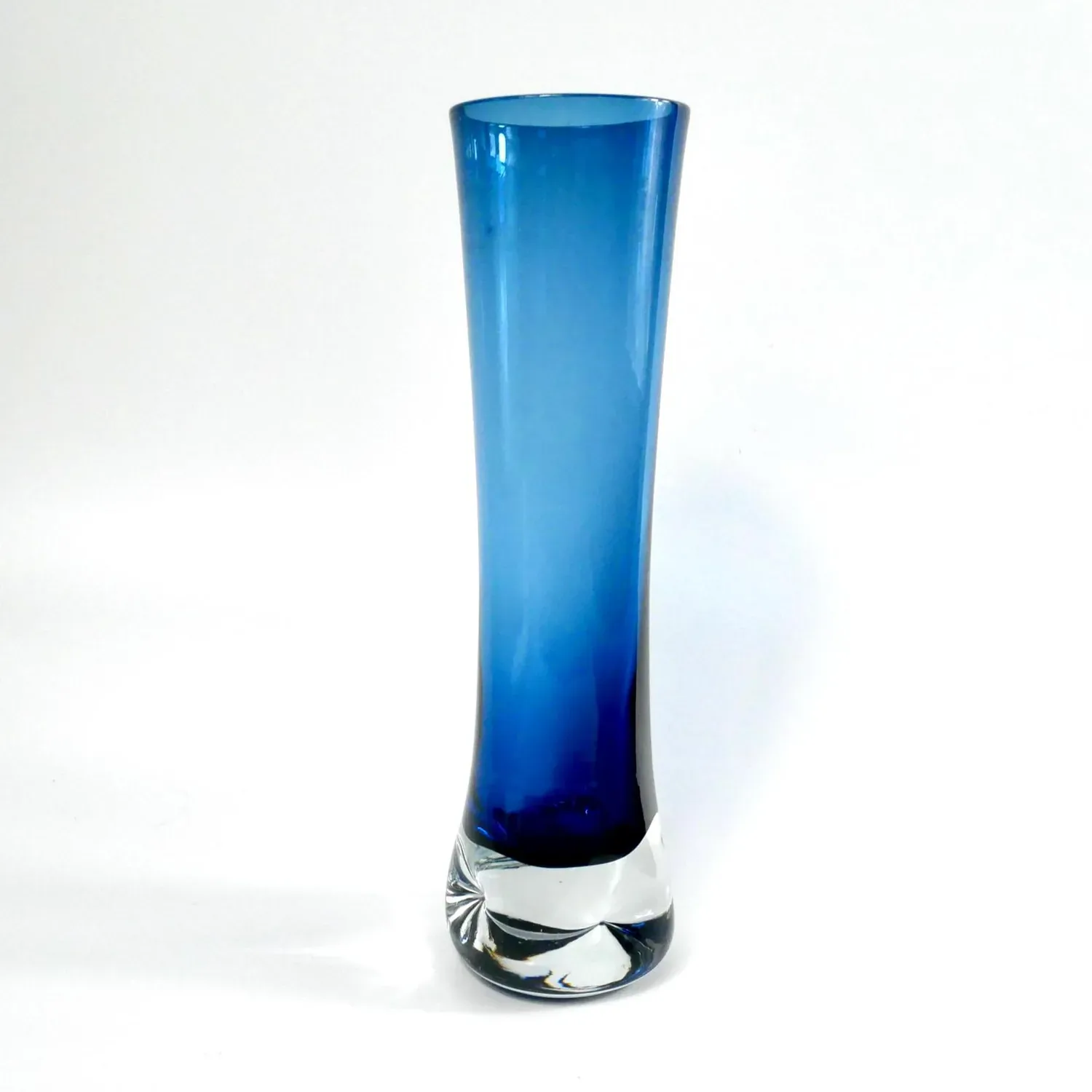 Bo Borgström Blue Glass Vase | 1960s Åseda Glasbruk | Iconic Swedish Mid-Century DesignCollectible Glass All Things Retro