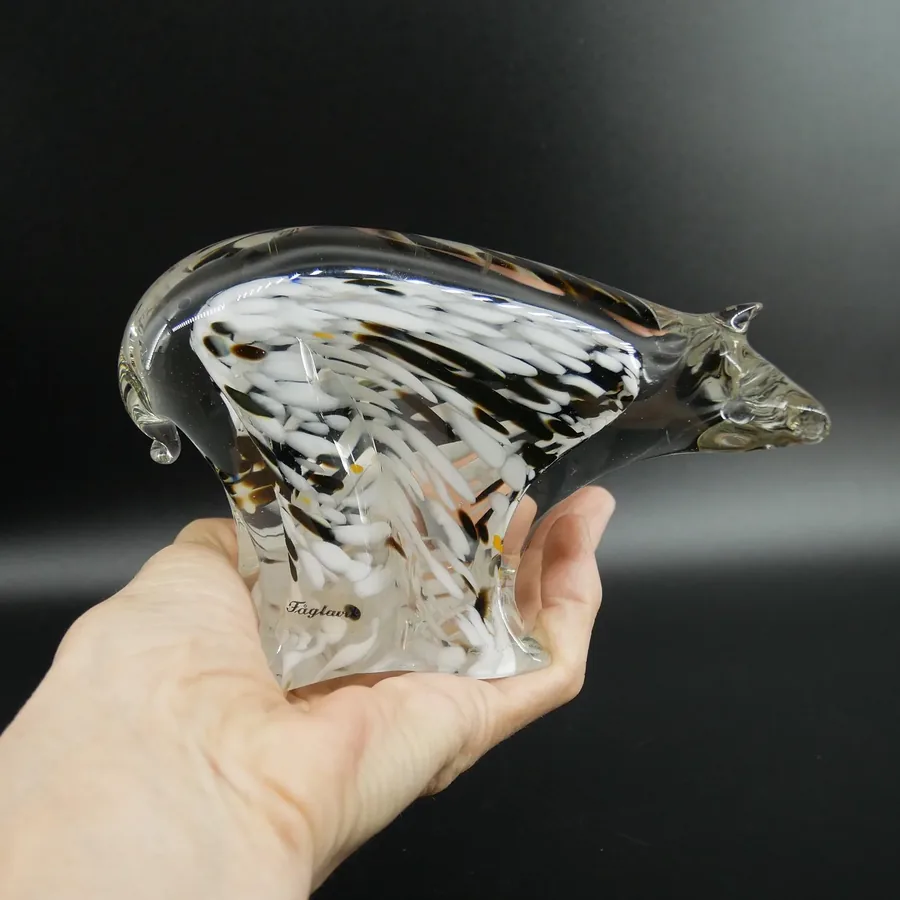 Collectible Glass, Home DecorScandinavian Art Glass Polar Bear – Vintage Fåglavik Sweden Crystal Figurine