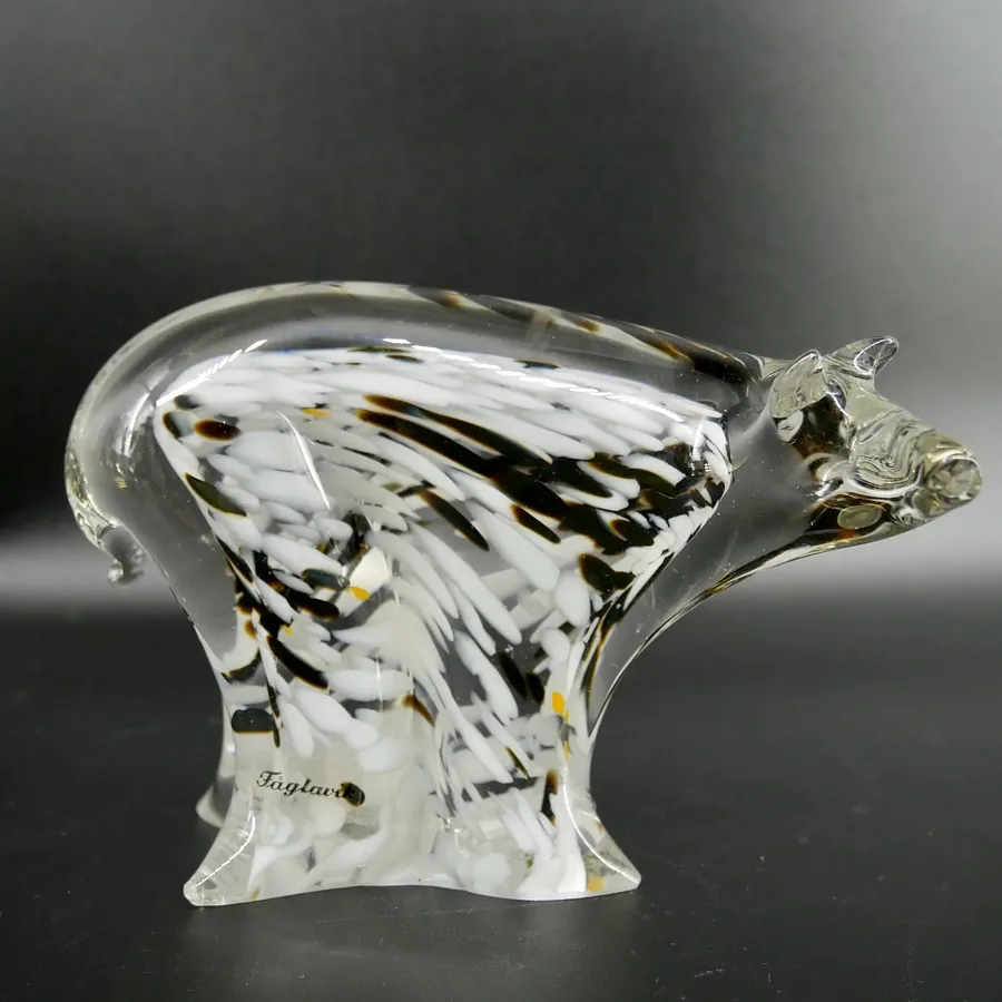 Collectible Glass, Home DecorScandinavian Art Glass Polar Bear – Vintage Fåglavik Sweden Crystal Figurine