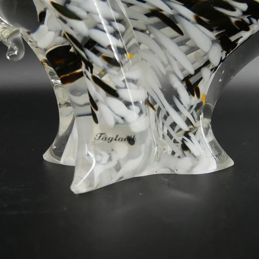 Collectible Glass, Home DecorScandinavian Art Glass Polar Bear – Vintage Fåglavik Sweden Crystal Figurine