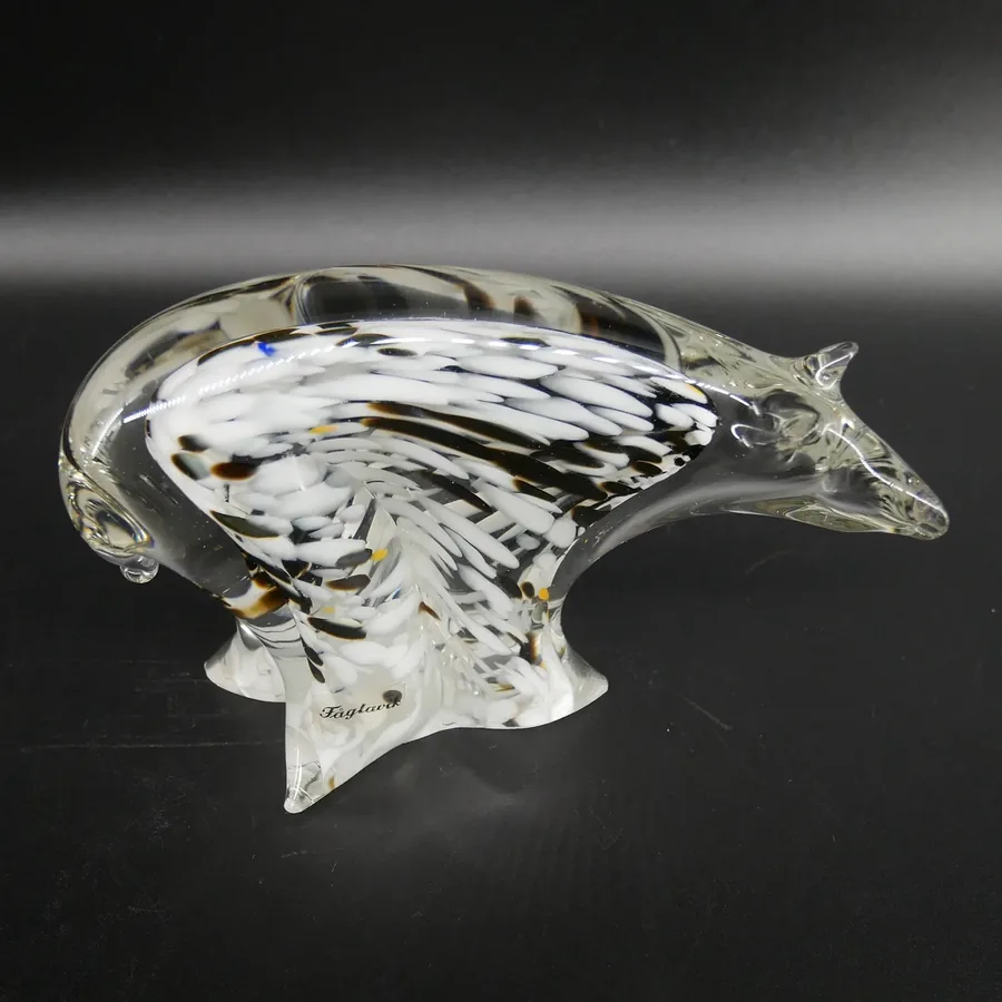 Collectible Glass, Home DecorScandinavian Art Glass Polar Bear – Vintage Fåglavik Sweden Crystal Figurine