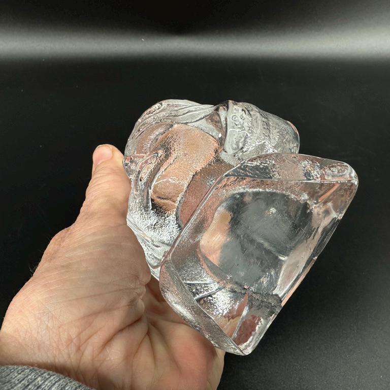 Collectible GlassArt Glass Girl - Mid century Swedish Glass paperweight Figurine - Vintage Sculpture bust statue Image 10