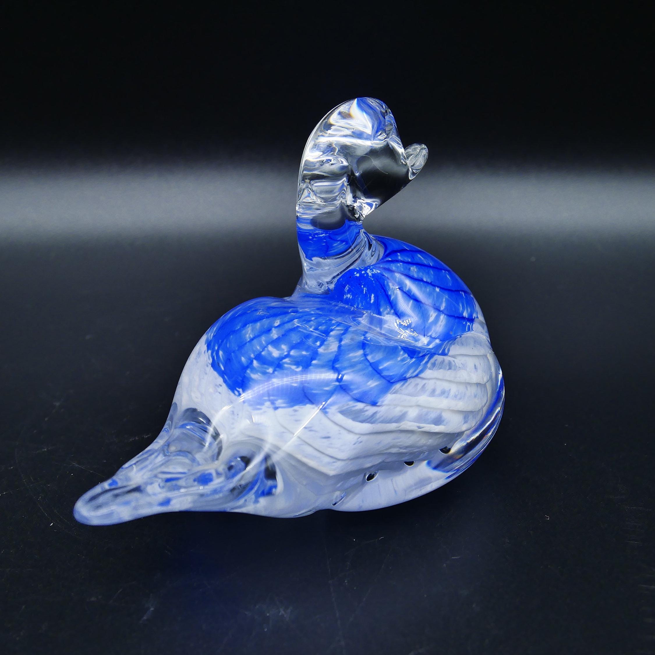 Collectible GlassBullicante art glass duck figurine - Swedish hand blown duck, 1970s Image 6