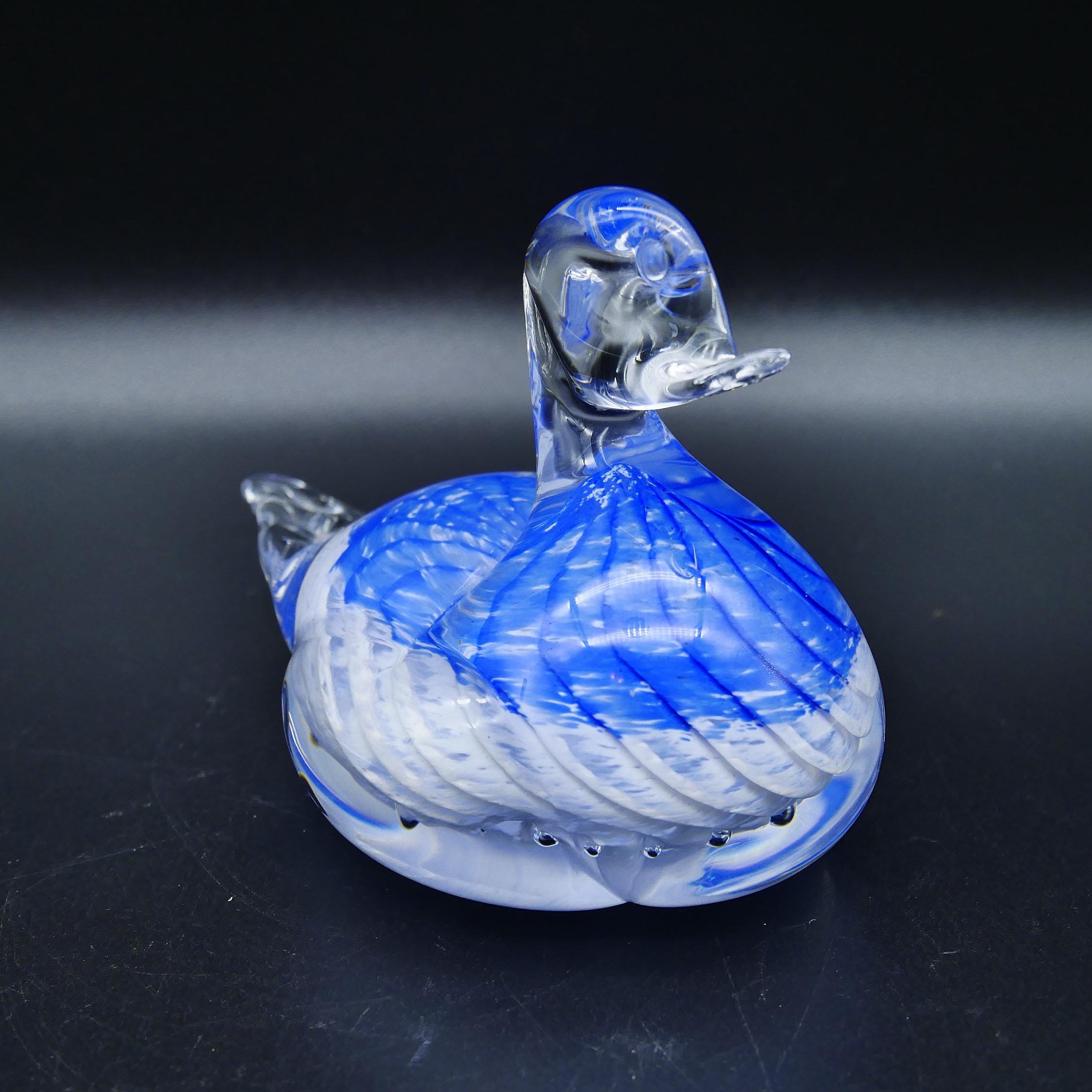 Collectible GlassBullicante art glass duck figurine - Swedish hand blown duck, 1970s Image 7