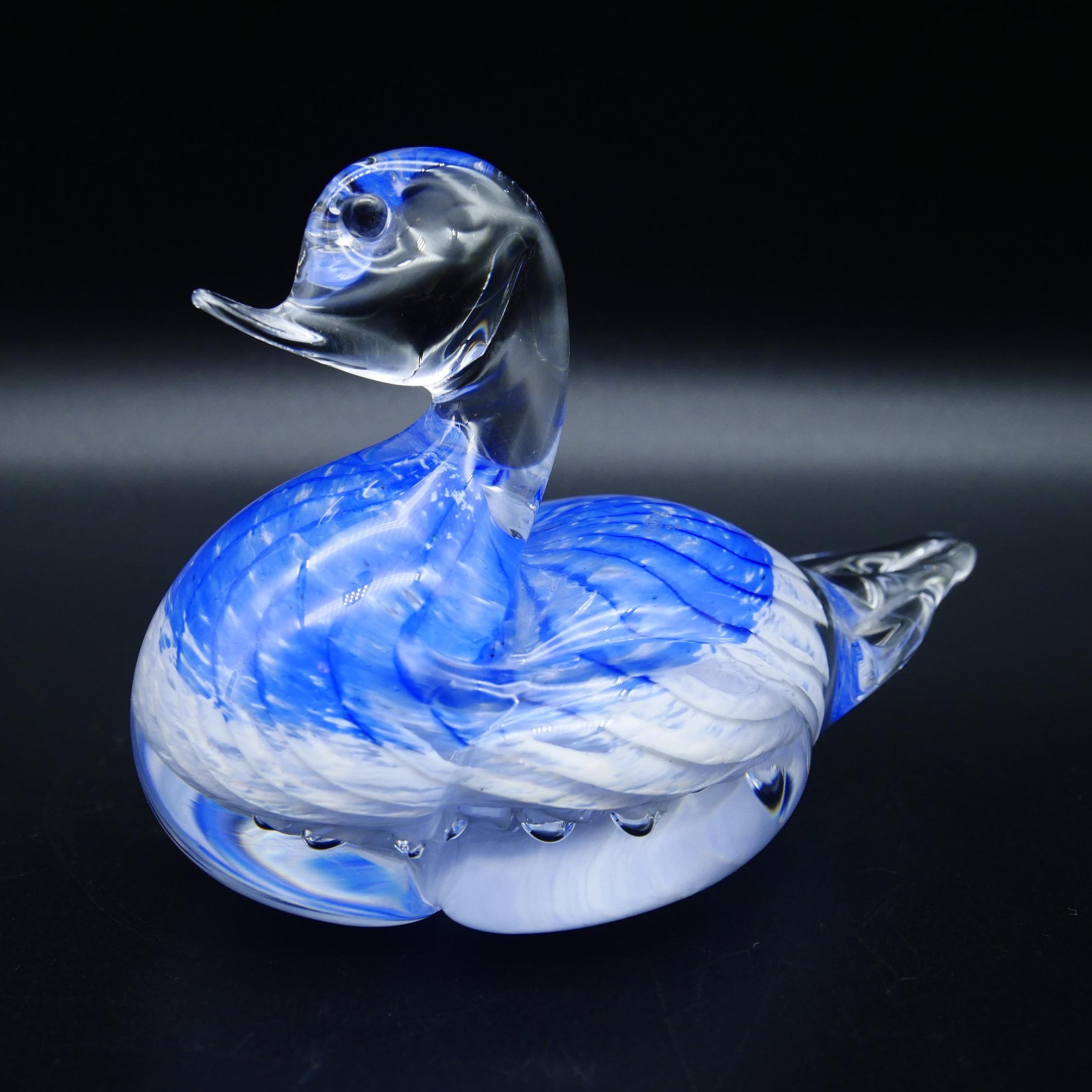 Collectible GlassBullicante art glass duck figurine - Swedish hand blown duck, 1970s Image 9
