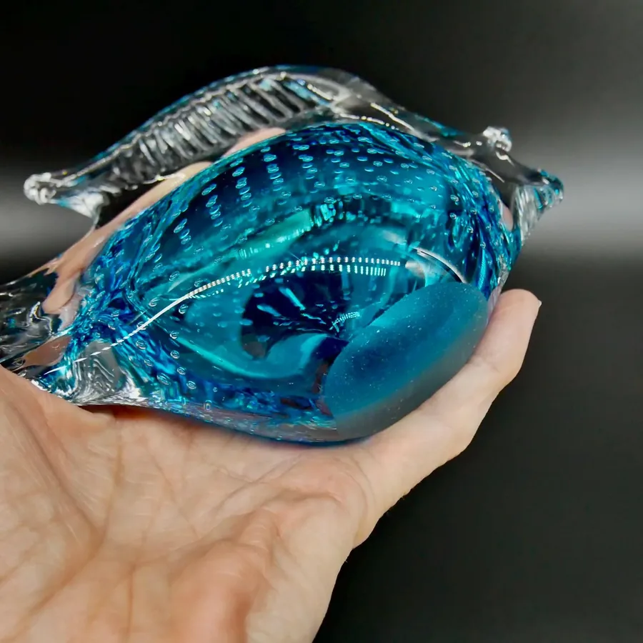 Collectible GlassGlass Fish Figurine – 1960s Scandinavian Art Glass Sculpture Image 10