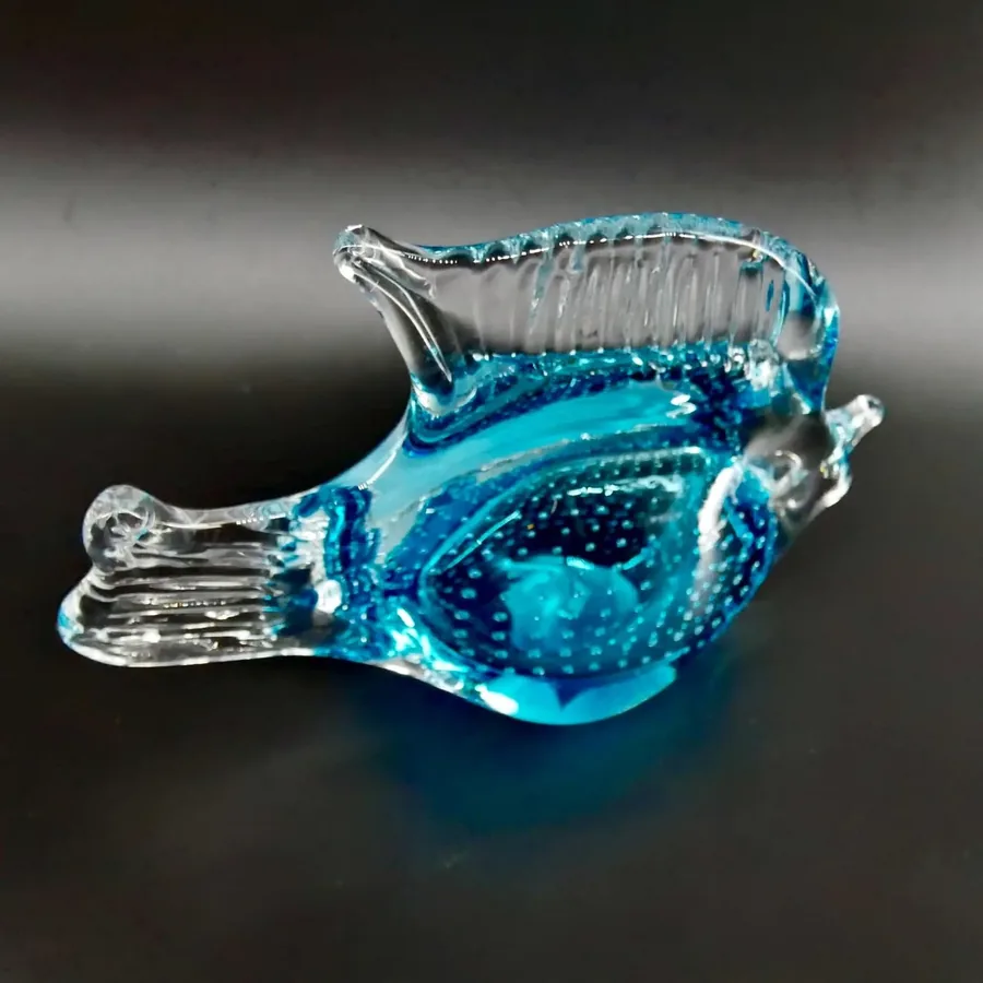 Collectible GlassGlass Fish Figurine – 1960s Scandinavian Art Glass Sculpture Image 6