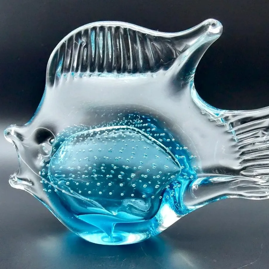 Collectible GlassGlass Fish Figurine – 1960s Scandinavian Art Glass Sculpture Image 7