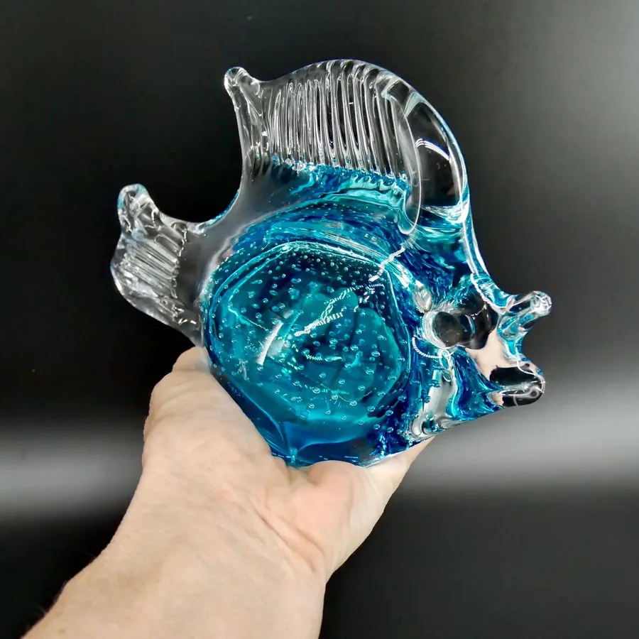Collectible GlassGlass Fish Figurine – 1960s Scandinavian Art Glass Sculpture Image 9