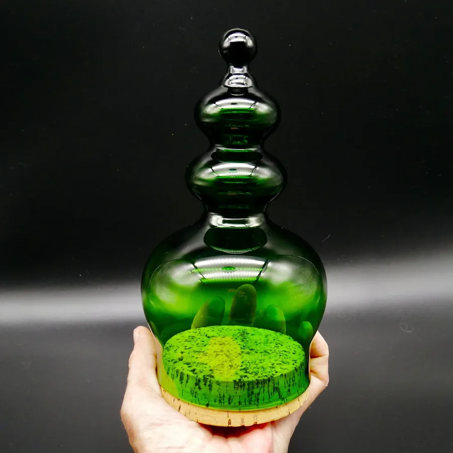 Collectible GlassKosta Boda Green Glass Candy Jar, Storage Container designed by Bertil Vallien Design Image 10