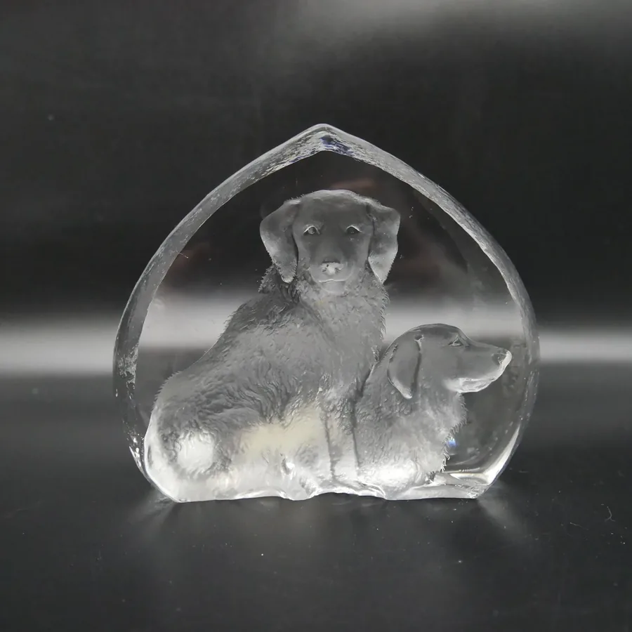 Collectible GlassMats Jonasson Crystal Dog Sculpture: Mid-Century Scandinavian Art Glass Paperweight Image 6