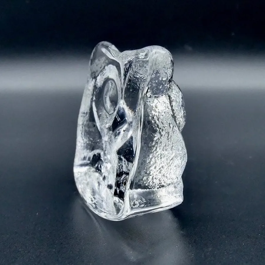 Collectible GlassOwl art glass figurine bird paperweight - Lars Hellsten signed Image 5