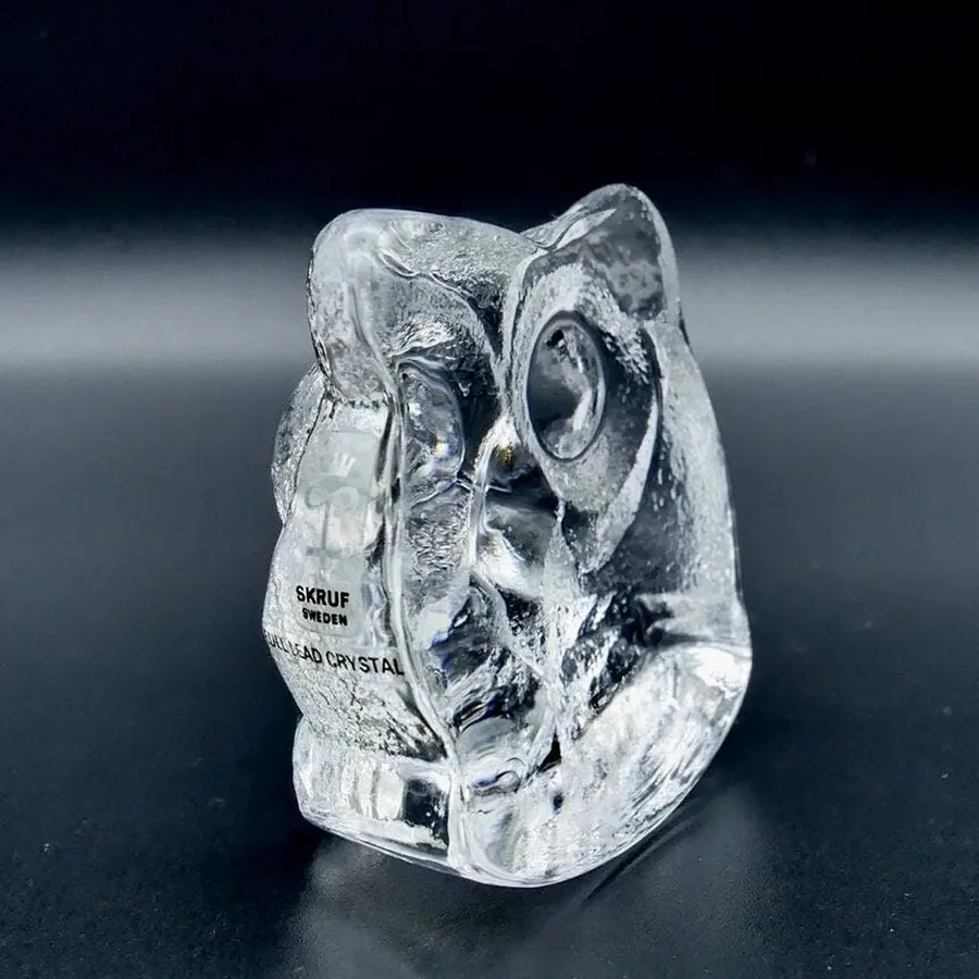 Collectible GlassOwl art glass figurine bird paperweight - Lars Hellsten signed Image 6