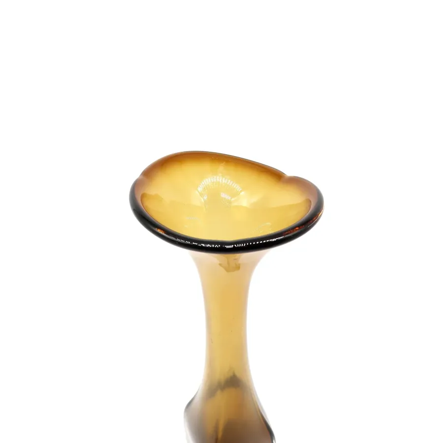 Collectible GlassScandinavian Art Glass Amber Vase – Bo Borgström for Åseda, Sweden, 1960s Image 8