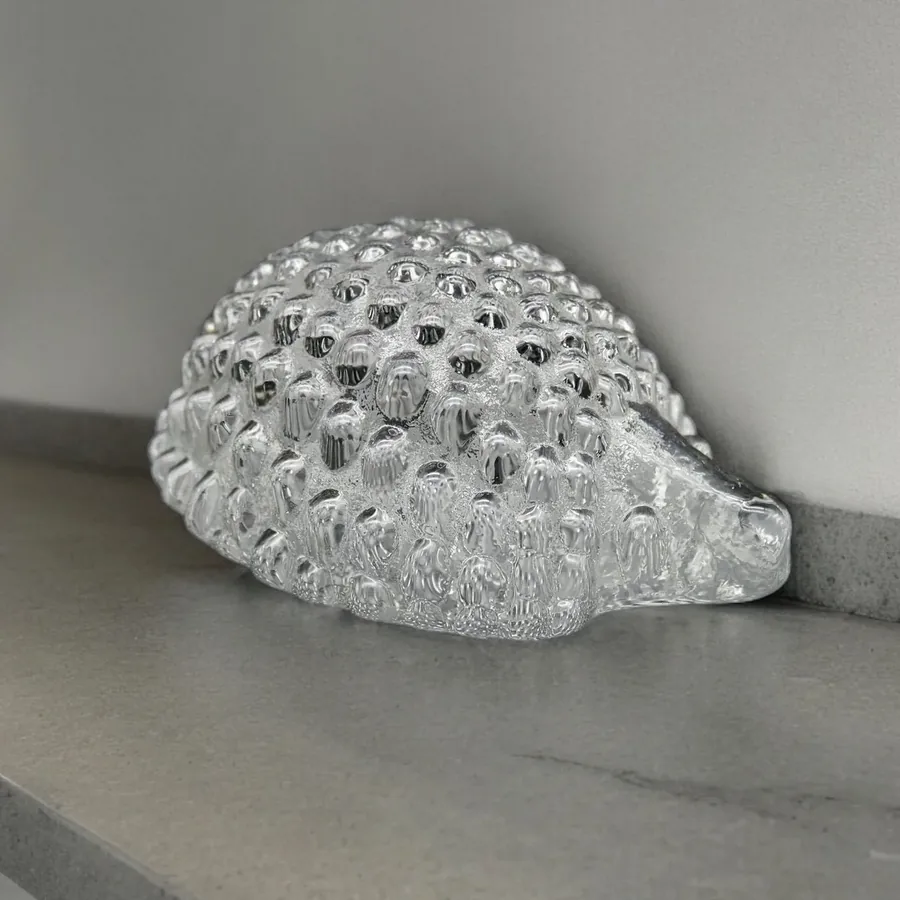 Collectible GlassVintage art glass Hedgehog figurine - Porcupine glass sculpture paperweight