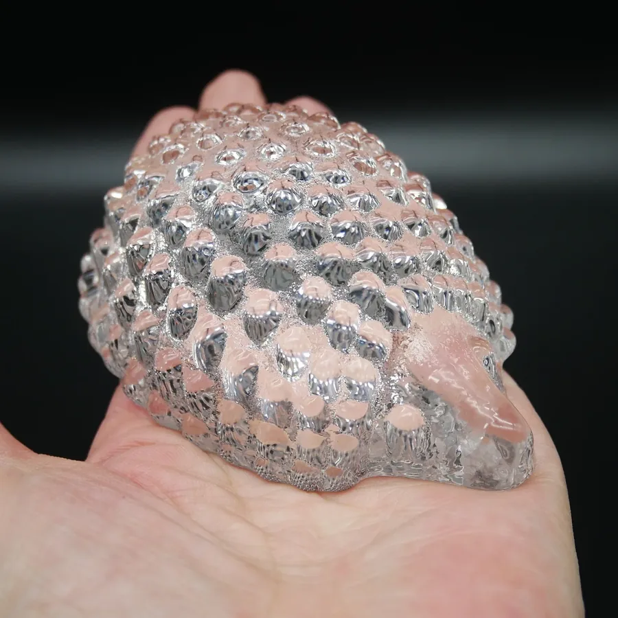 Collectible GlassVintage art glass Hedgehog figurine - Porcupine glass sculpture paperweight