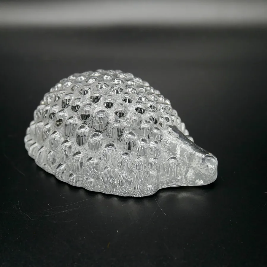 Collectible GlassVintage art glass Hedgehog figurine - Porcupine glass sculpture paperweight