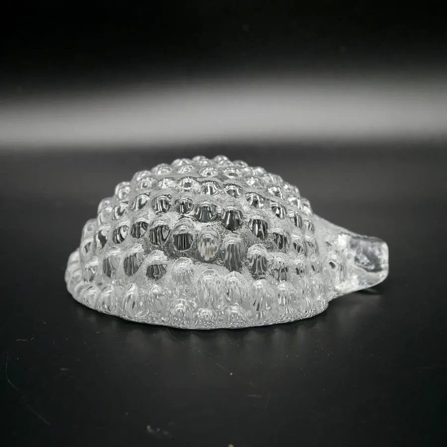 Collectible GlassVintage art glass Hedgehog figurine - Porcupine glass sculpture paperweight