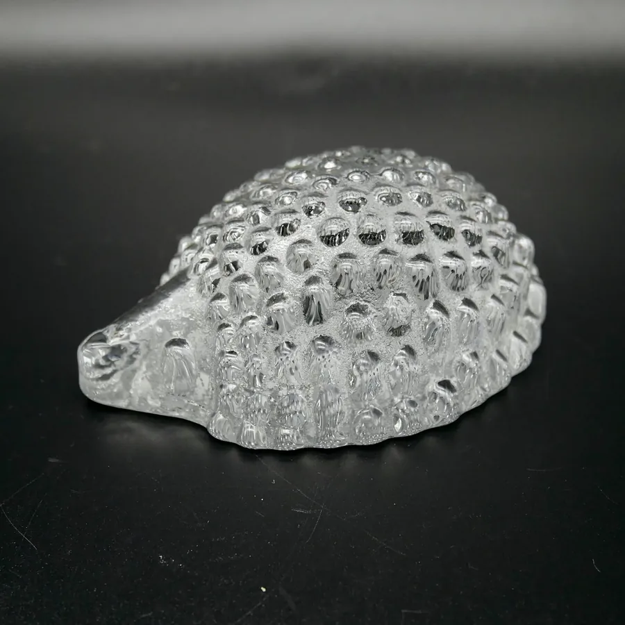 Collectible GlassVintage art glass Hedgehog figurine - Porcupine glass sculpture paperweight