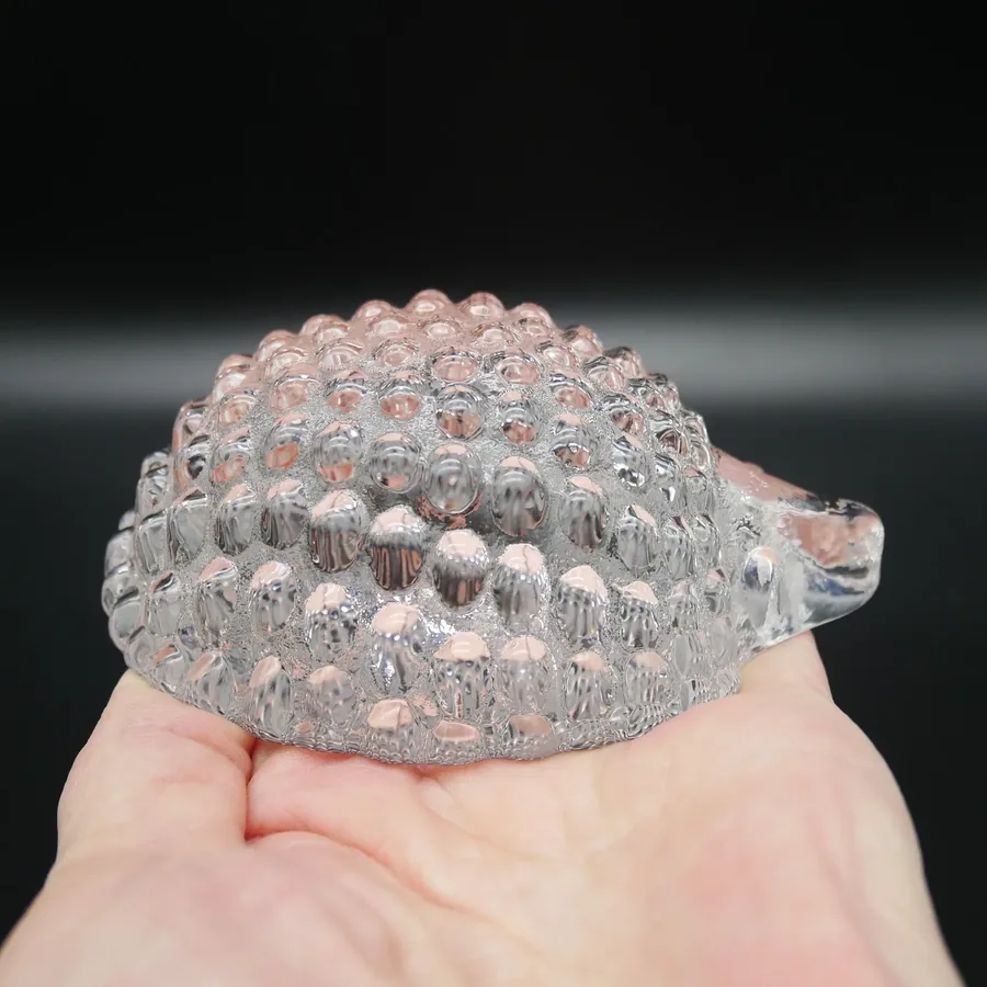 Collectible GlassVintage art glass Hedgehog figurine - Porcupine glass sculpture paperweight