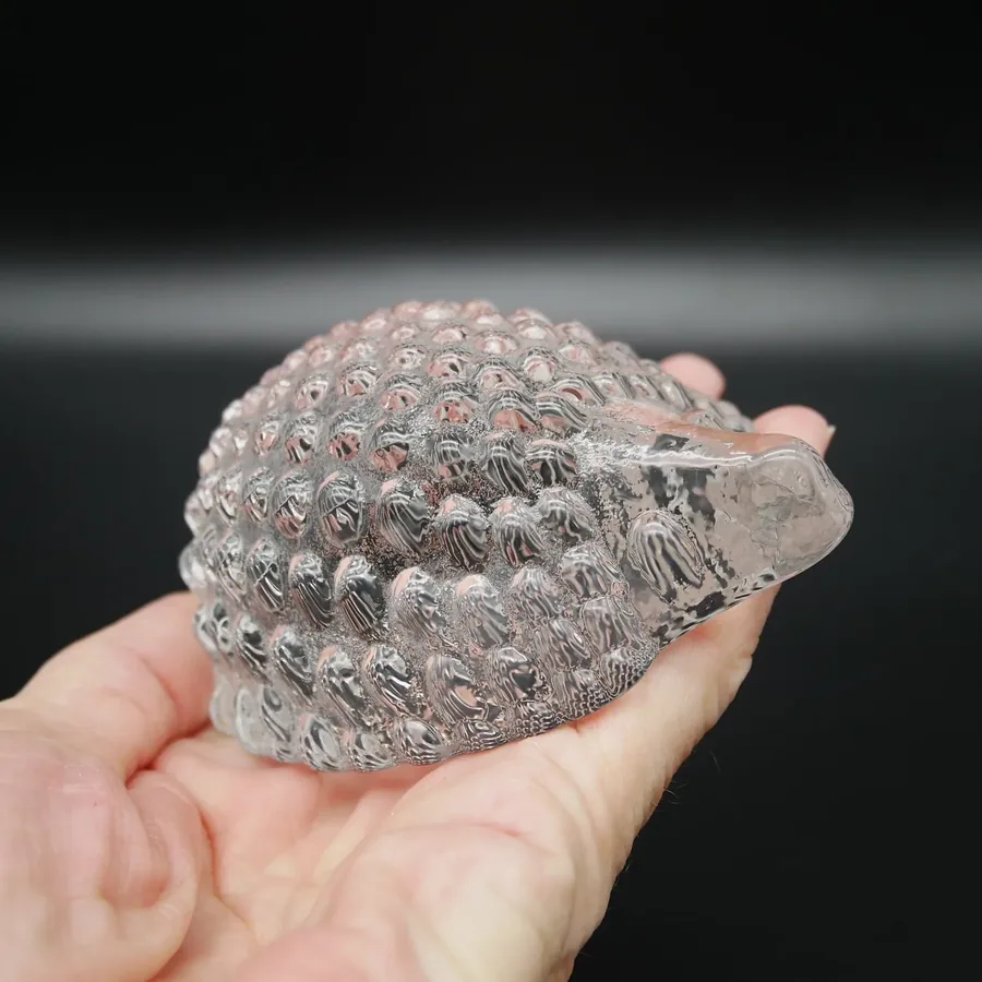 Collectible GlassVintage art glass Hedgehog figurine - Porcupine glass sculpture paperweight