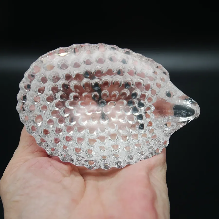 Collectible GlassVintage art glass Hedgehog figurine - Porcupine glass sculpture paperweight