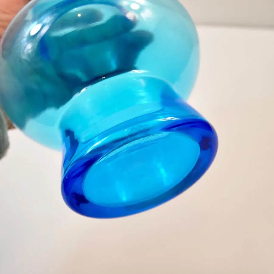 Collectible GlassVintage Blue Art Glass Vase – Bo Borgström, ASEDA Series, 1960s Swedish Design Image 4