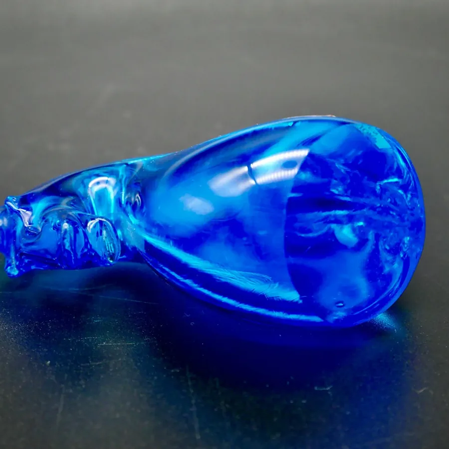 Collectible GlassVintage Blue Glass Horse Figurine paperweight from Sweden with original label Image 9