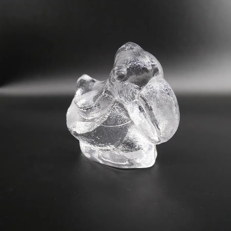 Collectible GlassVintage Brutalist Art Glass Bird Figurine - Duck Sculpture by Skruf Sweden with label Image 6