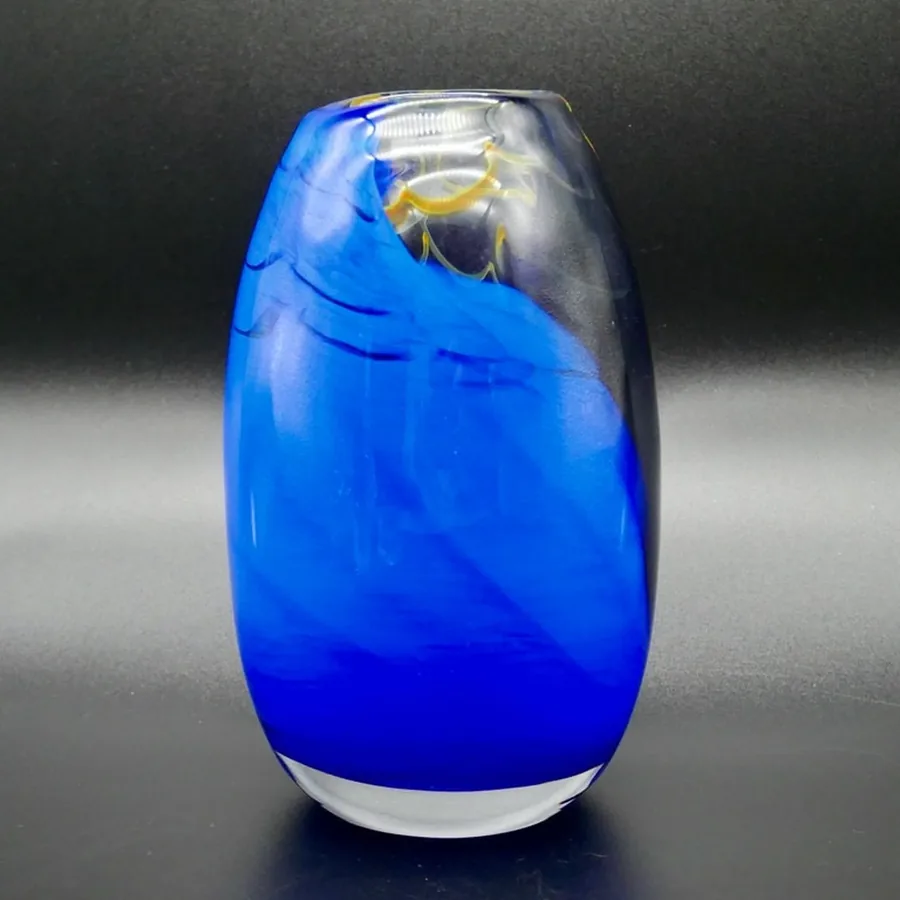 Collectible GlassVintage Christer Sjögren Mid Century Art Glass Vase - "Teli" from Lindshammar Glassworks, Sweden Image 5