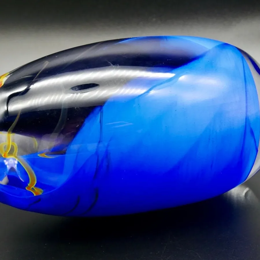 Collectible GlassVintage Christer Sjögren Mid Century Art Glass Vase - "Teli" from Lindshammar Glassworks, Sweden Image 8