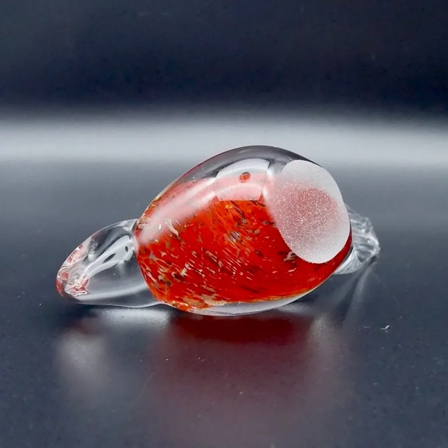 Collectible GlassVintage glass red cardinal bird, handmade and designed by FM Ronneby Sweden Image 7