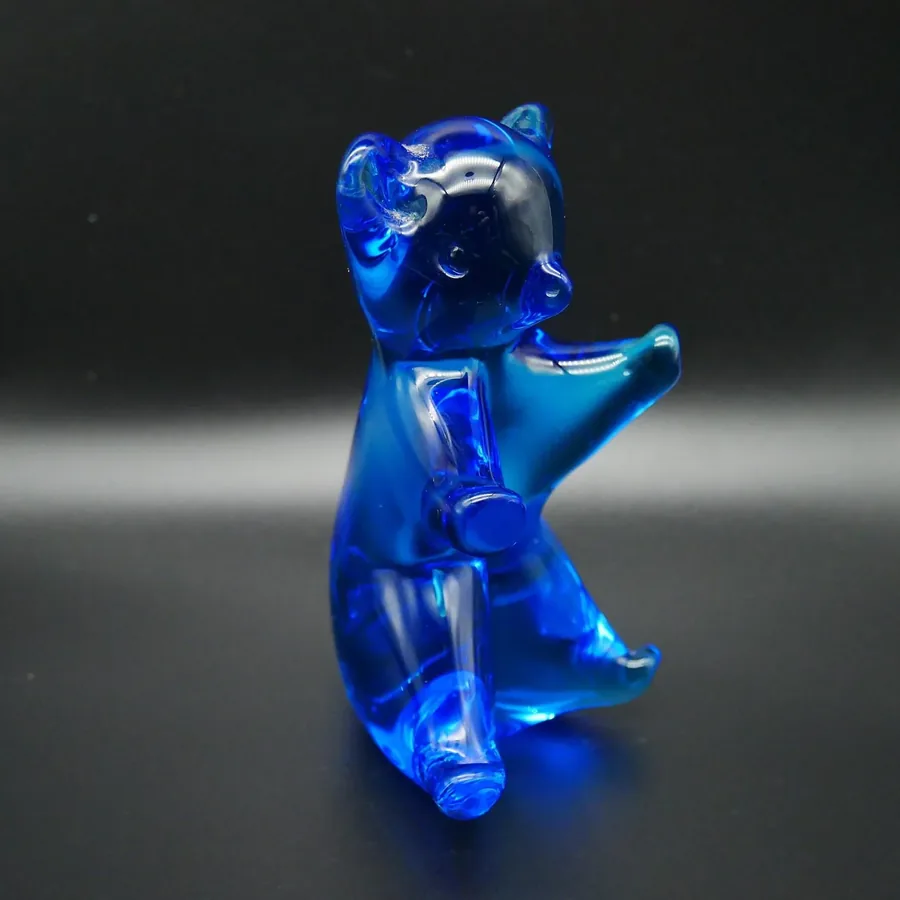 Collectible GlassVintage Scandinavian glass bear – 1970s blue glass Image 2