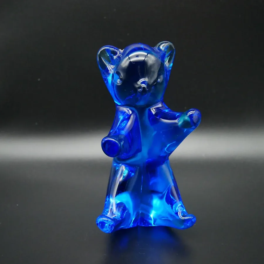 Collectible GlassVintage Scandinavian glass bear – 1970s blue glass Image 3