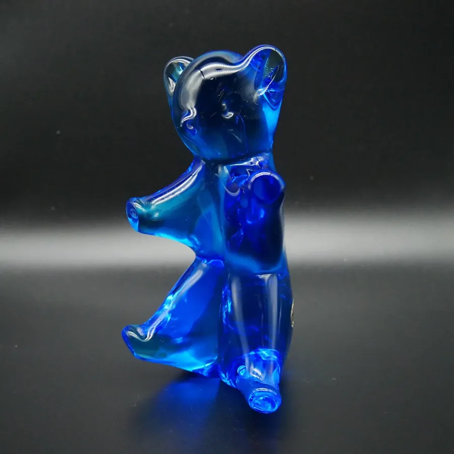 Collectible GlassVintage Scandinavian glass bear – 1970s blue glass Image 4