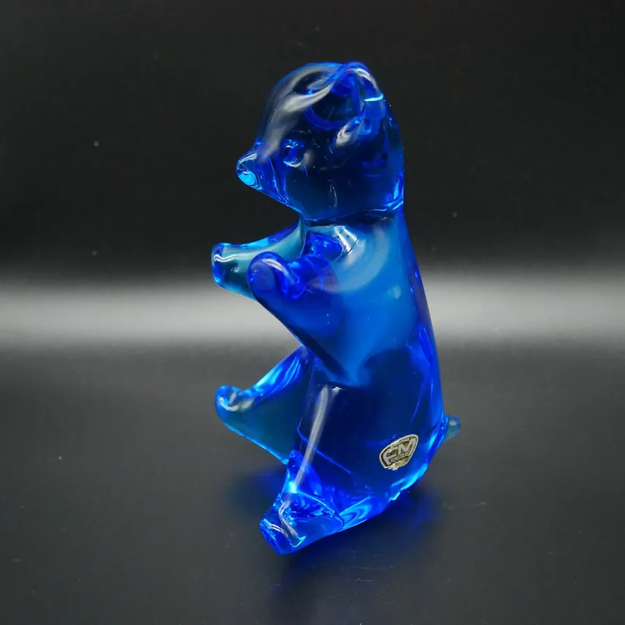 Collectible GlassVintage Scandinavian glass bear – 1970s blue glass Image 5
