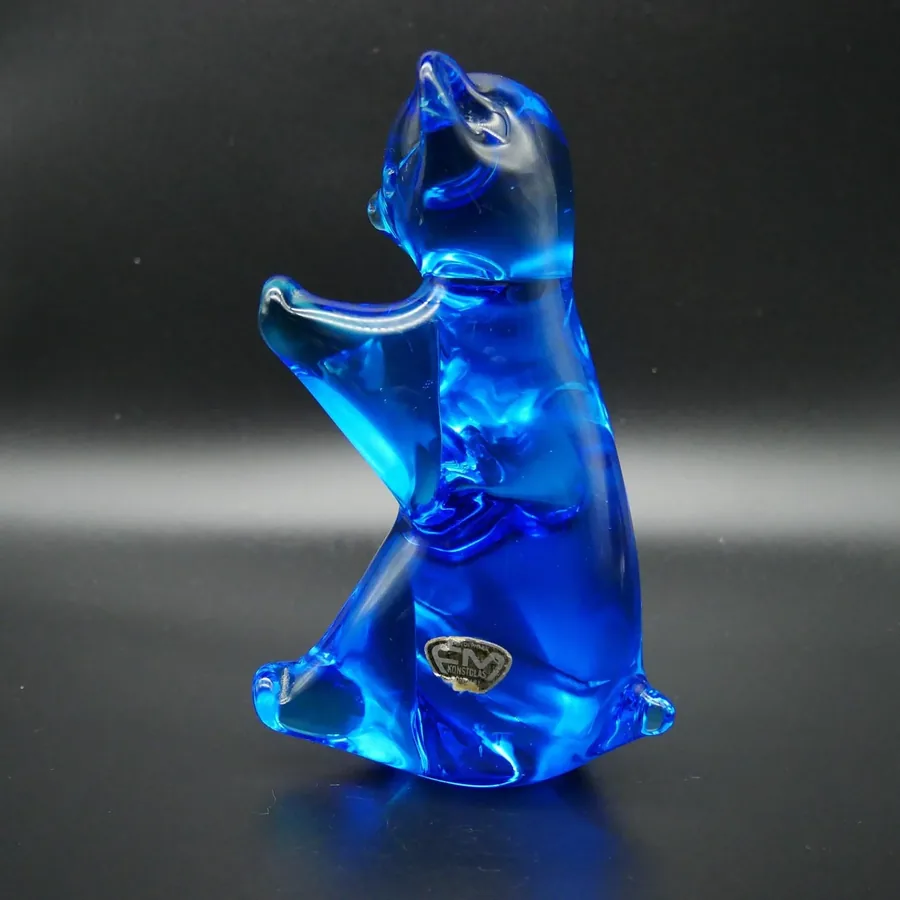 Collectible GlassVintage Scandinavian glass bear – 1970s blue glass Image 6