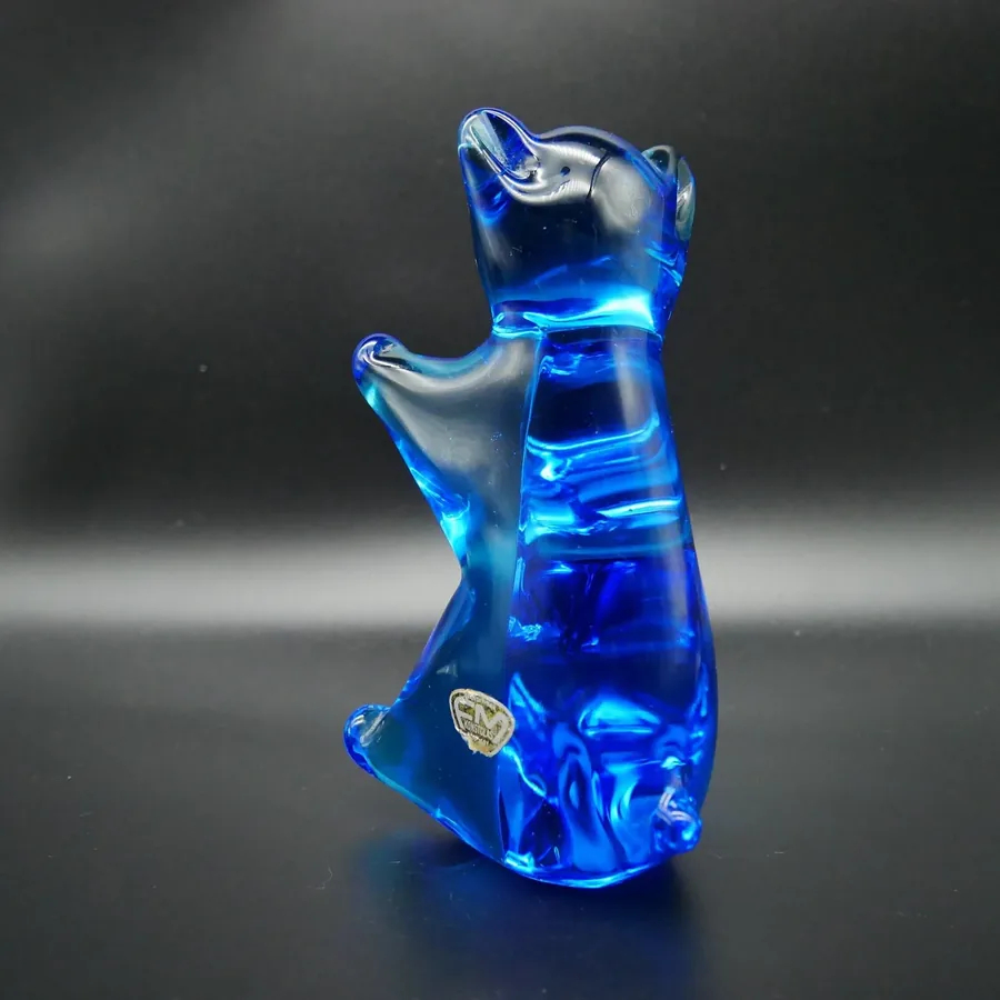 Collectible GlassVintage Scandinavian glass bear – 1970s blue glass Image 7