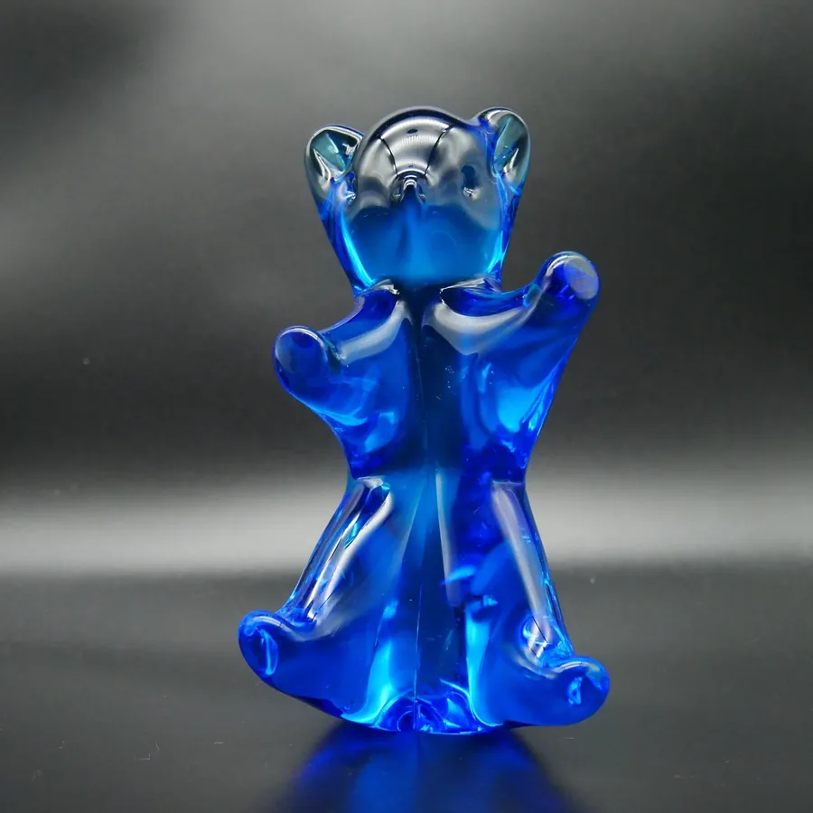Scandinavian Art GlassVintage Scandinavian Glass Bear – 1970s blue glass Image 8