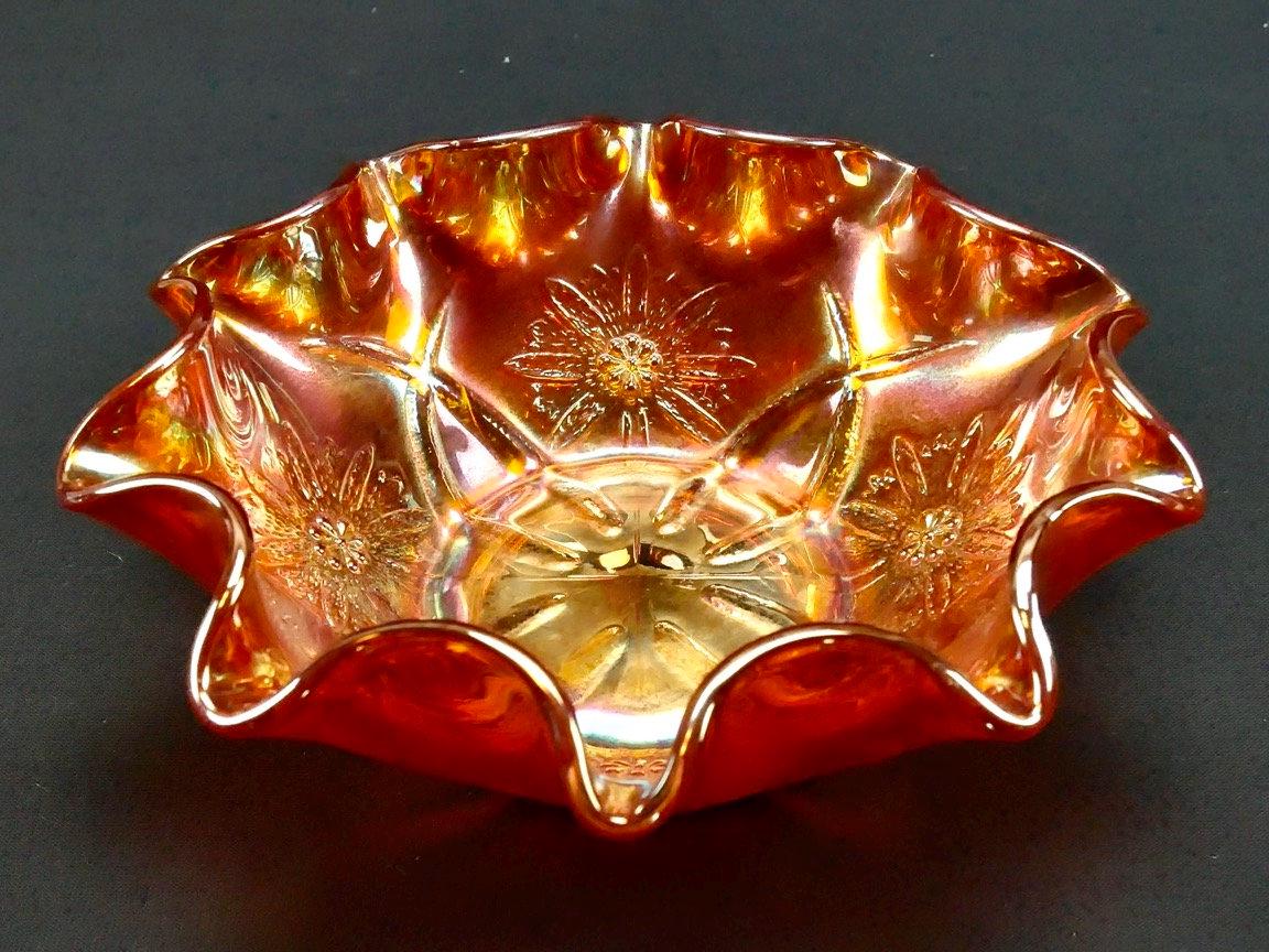 Fenton Carnival art Glass Bowl Iridescent Luster Marigold Original Art Deco GlasswareCollectible Glass All Things Retro Store