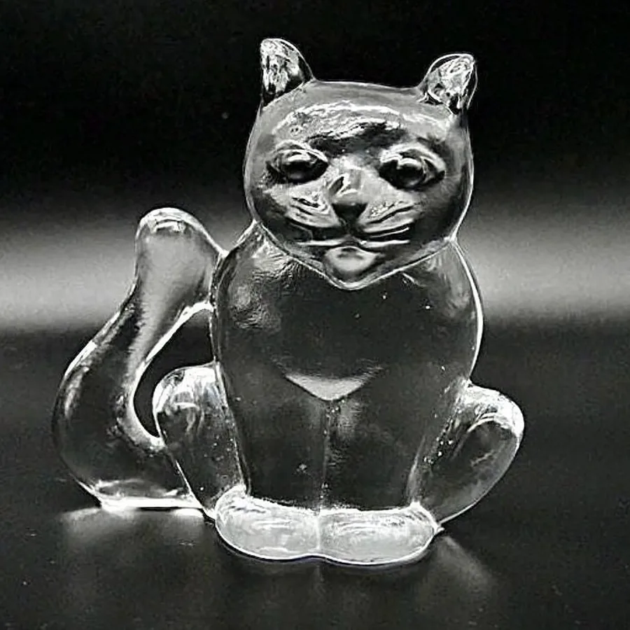 Kosta Boda Glass Cat – Bertil Vallien Zoo Collection 9cmCollectible Glass All Things Retro Store