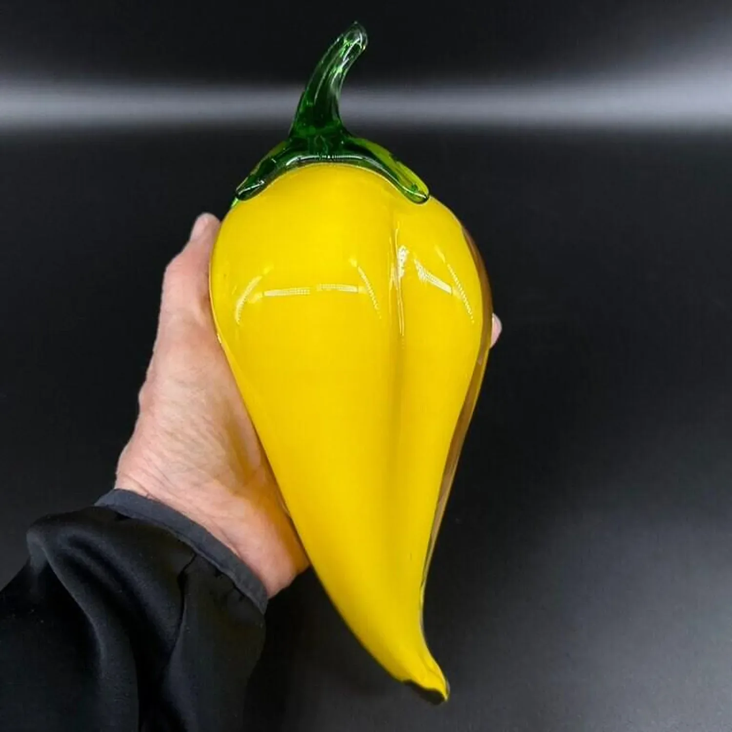 Large art glass fruit yellow pepper, Kosta Boda, hand blown sculpture. Made in SwedenCollectible Glass All Things Retro Store