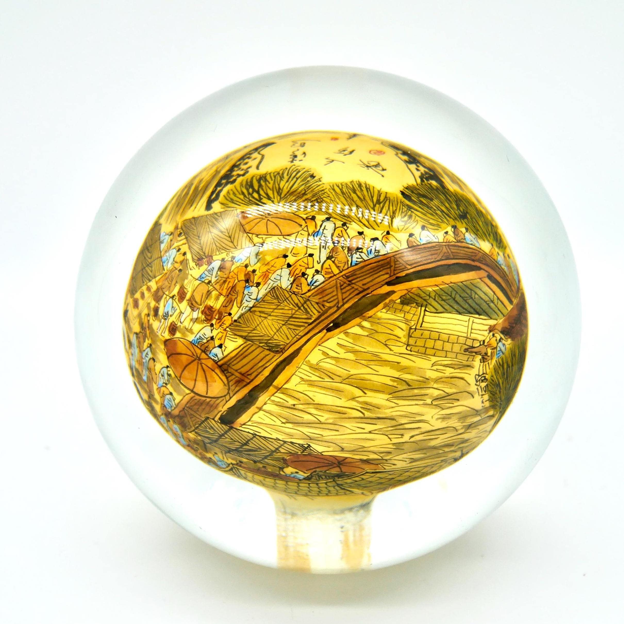Large Reverse Painted Scenic Chinese Glass Orb – 1970s Hand-Painted Glass BallCollectible Glass All Things Retro Store