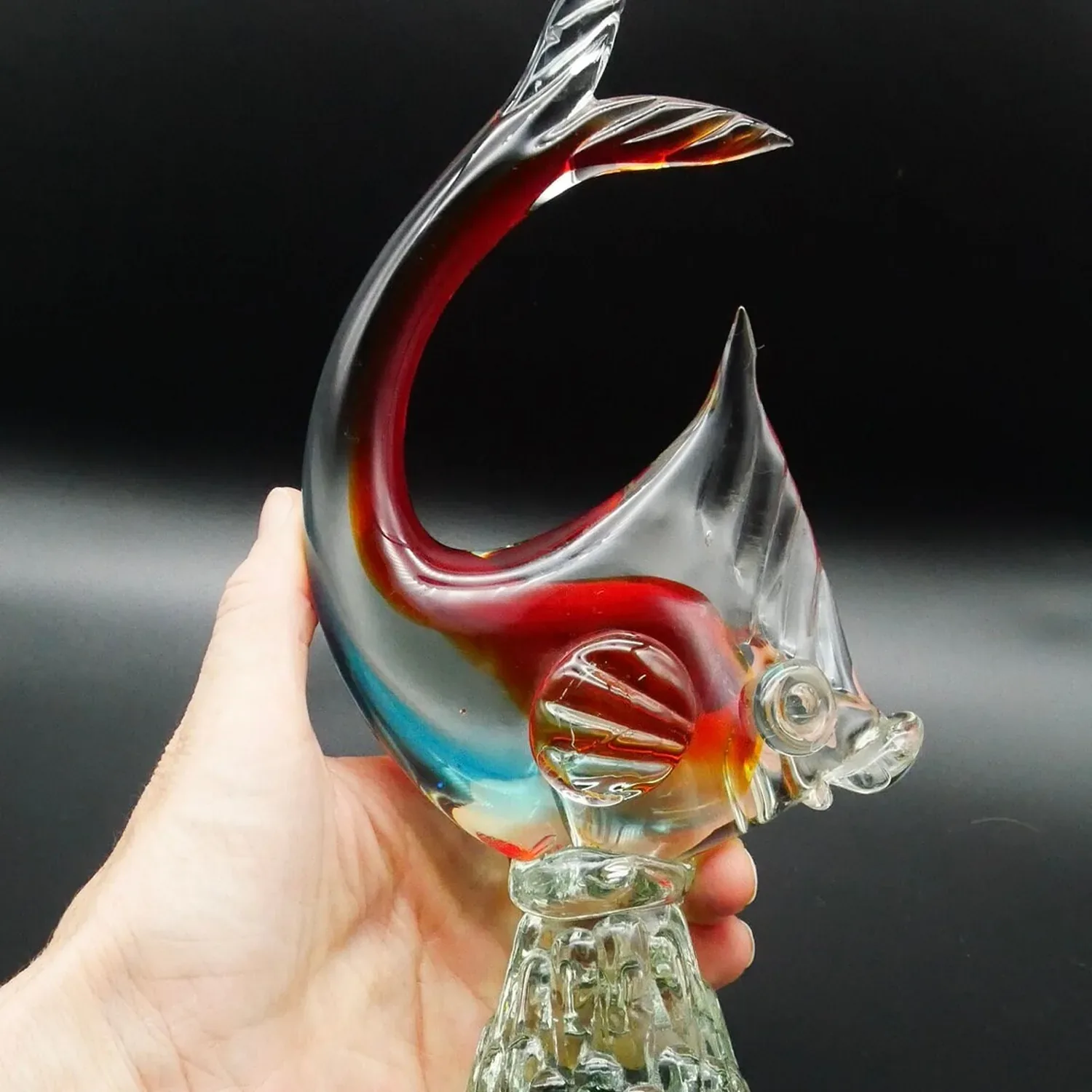 Mid-Century Murano Art Glass Fish Figurine – 1950s Vintage Handmade SculptureCollectible Glass All Things Retro Store