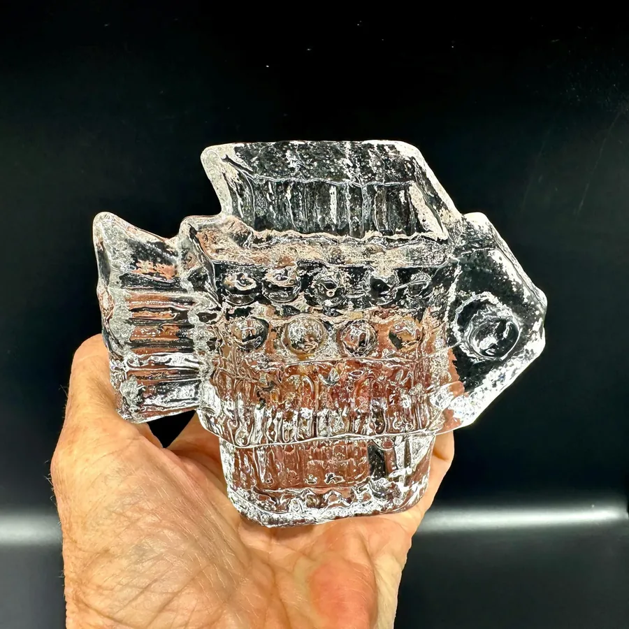 Scandinavian Art Glass Fish Sculpture – Mid-Century Modern figurine DecorCollectible Glass All Things Retro Store