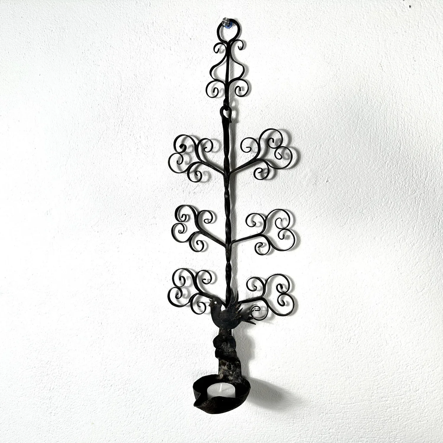 Scandinavian Folk Art Candle Holder – Wrought Iron TreeCandleholders / Lighting All Things Retro Store