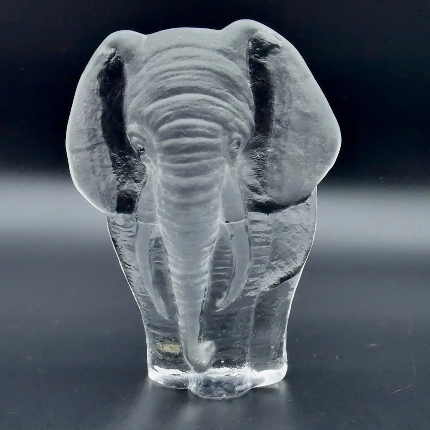 Vintage Art Glass Elephant figurine - Mats Jonasson elephant paperweightCollectible Glass All Things Retro Store