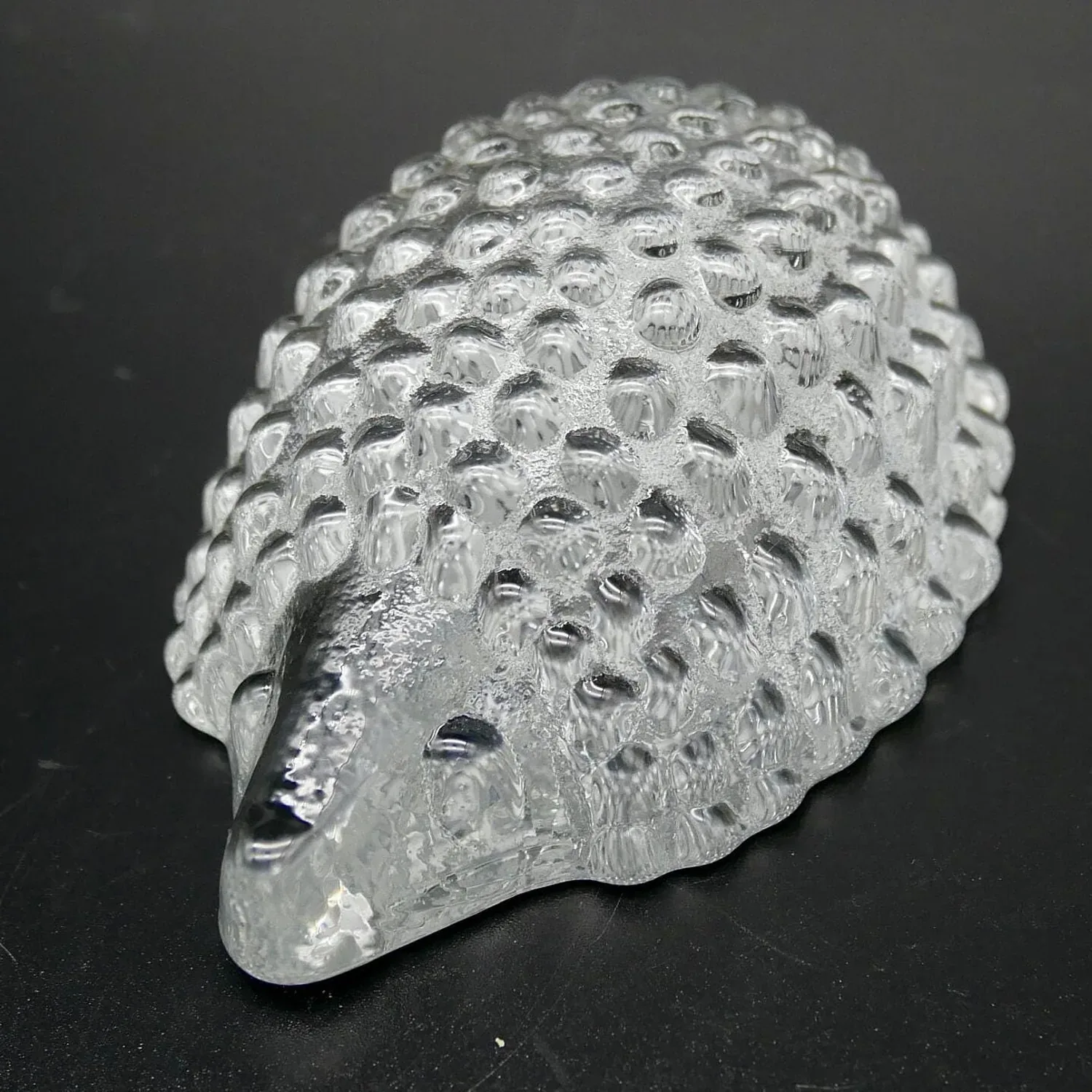 Vintage art glass Hedgehog figurine - Porcupine glass sculpture paperweight