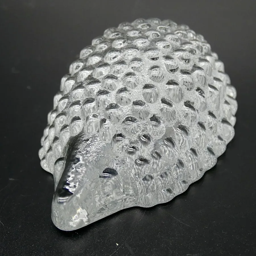 Vintage art glass Hedgehog figurine - Porcupine glass sculpture paperweight