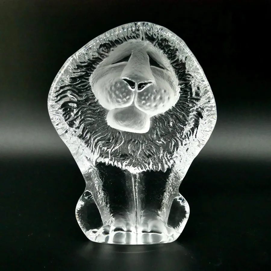 Vintage Art Glass Lion Paperweight Sculpture – Designed by Mats Jonasson, SwedenCollectible Glass All Things Retro Store